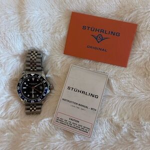 Stuhrling Original Silver with Black and Blue Accents